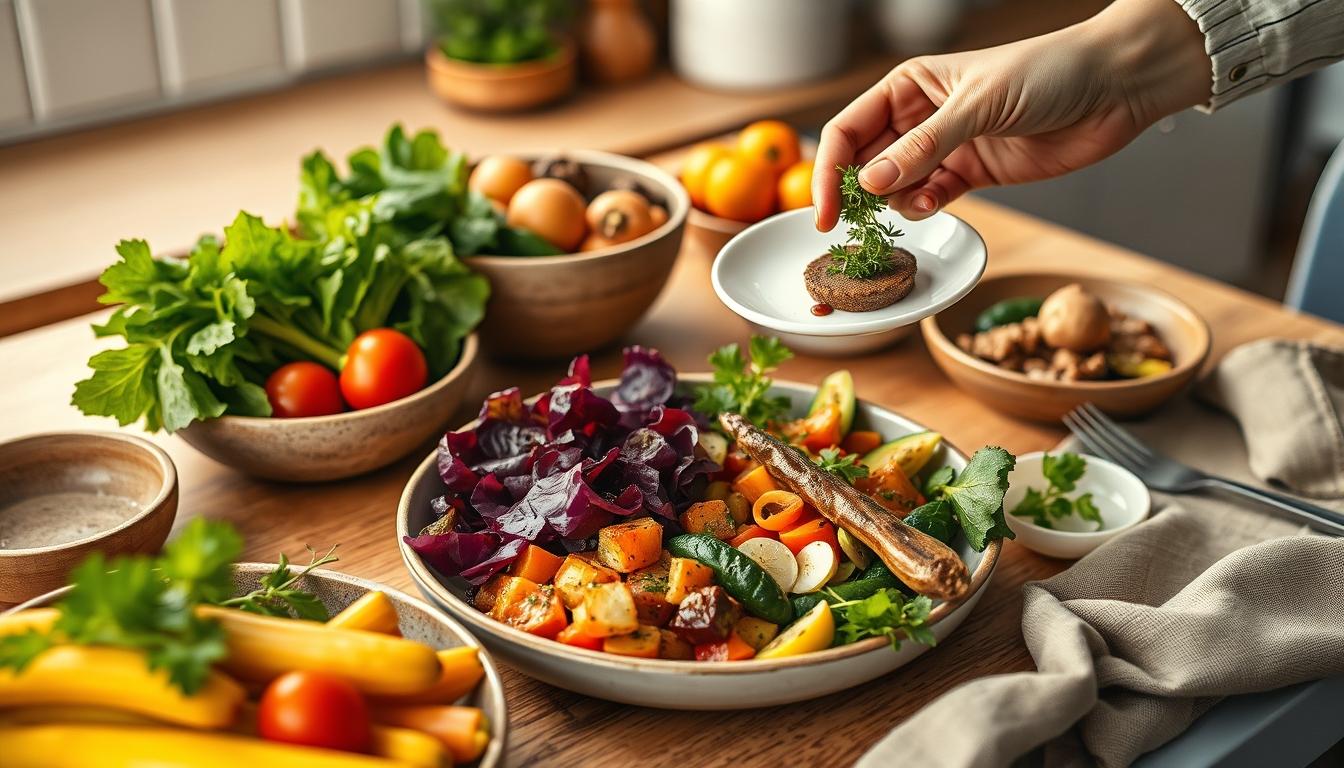 Ingredients prepared for a simple home dinner